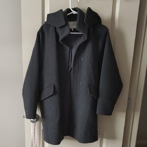 OAK + FORT gray wool Trench Coat